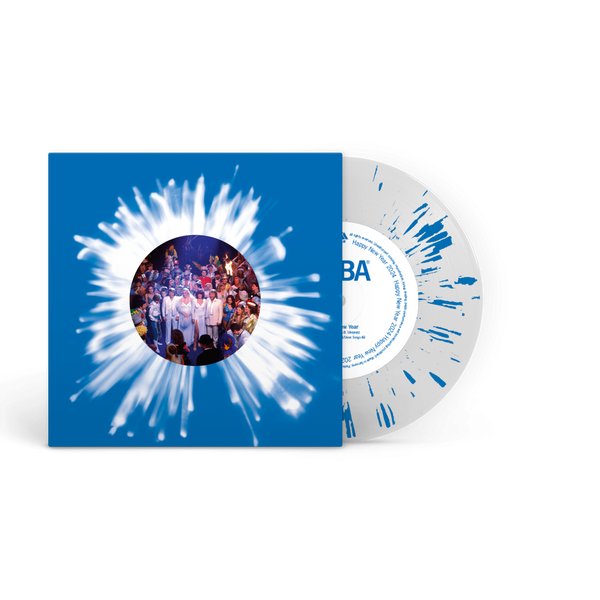 ABBA Happy New Year Limited Transparent With Blue Splatter 7" 335309