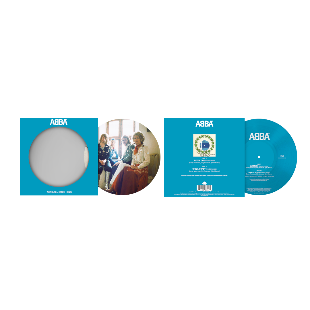 ABBA Waterloo (Swedish) / Honey Honey (Swedish) 7" Picture Disc Vinyl 347469
